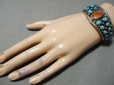 Amazing Vintage Native American Navajo Bisbee Turquoise Sterling Silver Bracelet Old-Nativo Arts