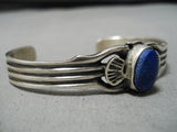Incredible Vintage Native American Navajo Lapis Willy Begay Sterling Silver Bracelet-Nativo Arts