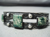 Excellent Vintage Native American Navajo Turquoise Sterling Silver Bracelet Old-Nativo Arts