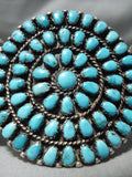 Opulent Vintage Native American Navajo Carico Lake Turquoise Sterling Silver Bracelet Old-Nativo Arts