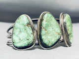 One Of The Best Vintage Native American Navajo Carico Lake Turquoise Sterling Silver Bracelet-Nativo Arts