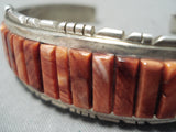 Important Vintage Native American Navajo Spiny Oyster Sterling Silver Inlay Bracelet-Nativo Arts