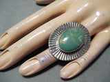 Huge San Felipe Royston Turquoise Sterling Silver Ring Native American-Nativo Arts