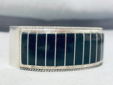 Emery Lolacito Vintage Native American Zuni Jet Sterling Silver Bracelet-Nativo Arts