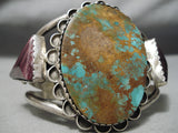 One Of Best Vintage Native American Navajo Royston Turquoise Sterling Silver Oyster Bracelet-Nativo Arts