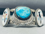 One Of The Most Unique Vintage Native American Zuni Bird Sterling Silver Turquoise Bracelet-Nativo Arts