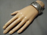 Exceptional Vintage Native American Navajo Platero Geomtric Sterling Silver Bracelet-Nativo Arts