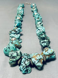 285 Gram Chunky Turquoise Vintage Native American Navajo Sterling Silver Necklace-Nativo Arts
