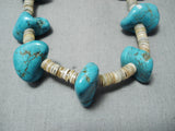 Wonderful Vintage Native American Navajo Old Kingman Turquoise Heishi Necklace-Nativo Arts