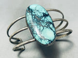 Rare Blue Blue Warrior Turquoise Vintage Native American Navajo Sterling Silver Bracelet-Nativo Arts