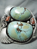 Native American Important Francisco Gomez Turquoise Coral Sterling Silver Bracelet-Nativo Arts