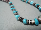Native American Unique Vintage Santo Domingo Turquoise Sterling Silver Necklace Old-Nativo Arts