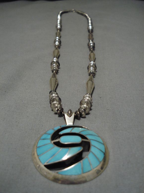 Important Vintage Zuni Isleta Native American Sterling Silver Necklace-Nativo Arts