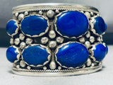125 Grams Massive Powerful Vintage Sterling Silver Lapis Bracelet-Nativo Arts