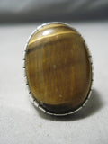 Huge Heavy Native American Navajo Sterling Silver Tigers Eye Ring-Nativo Arts