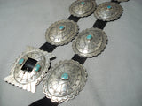 Spectacular Vintage Native American Navajo Turquoise Sterling Silver Concho Belt Old-Nativo Arts