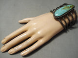 Opulent Vintage Native American Navajo Natural Royston Turquoise Sterling Silver Bracelet Old-Nativo Arts