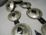 Very Important Early 1900's Vintage Native American Navajo Coin Silver Concho Belt Old-Nativo Arts