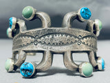 Rob Chee Native American Navajo Turquoise Sterling Silver Bracelet-Nativo Arts