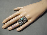 Sensational Vintage Native American Navajo Royston Turquoise Sterling Silver Ring Old-Nativo Arts
