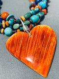 Native American Happy Life Vintage Santo Domingo Turquoise Heart Heishi Necklace-Nativo Arts
