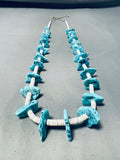 Noteworthy Vintage Native American Navajo Kingman Turquoise And Heishi Necklace-Nativo Arts