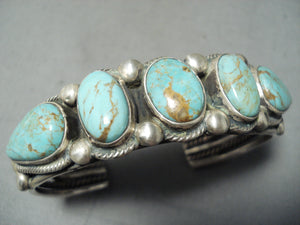 Native American One Of The Best Domed #8 Turquoise Sterling Silver Bracelet-Nativo Arts