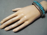 Tom Tso Vintage Native American Navajo Kingman Turquoise Sterling Silver Bracelet Old-Nativo Arts