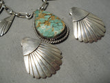 Very Important Vintage Native American Navajo Kee Joe Benally Turquoise Sterling Silver Necklace-Nativo Arts