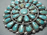 Amazing Native American Navajo Turquoise Sun Cluster Sterling Silver Earrings-Nativo Arts