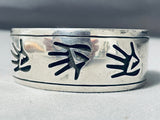 Fabulous Open Hand Vintage Native American Navajo Sterling Silver Bracelet-Nativo Arts