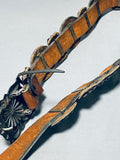 Important Vintage Native American Navajo David Reeves Hand Tooled Sterling Silver Concho Belt-Nativo Arts