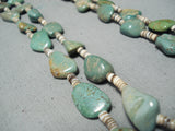 Native American Amazing Santo Domingo Green Turquoise Heishi Sterling Silver Necklace-Nativo Arts