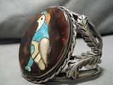 One Of Best Vintage Native American Zuni Santo Domingo Turquoise Sterling Silver Bird Bracelet-Nativo Arts