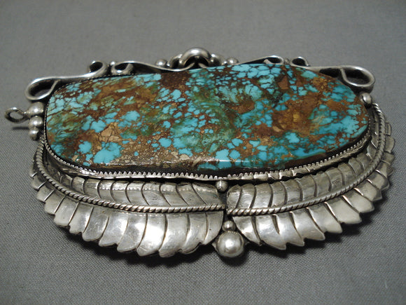 Best Vintage Native American Navajo Royston Turquoise Sterling Silver Buckle Pendant-Nativo Arts