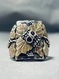 Fascinating Native American Navajo Sterling Silver 12k Gold Ring-Nativo Arts