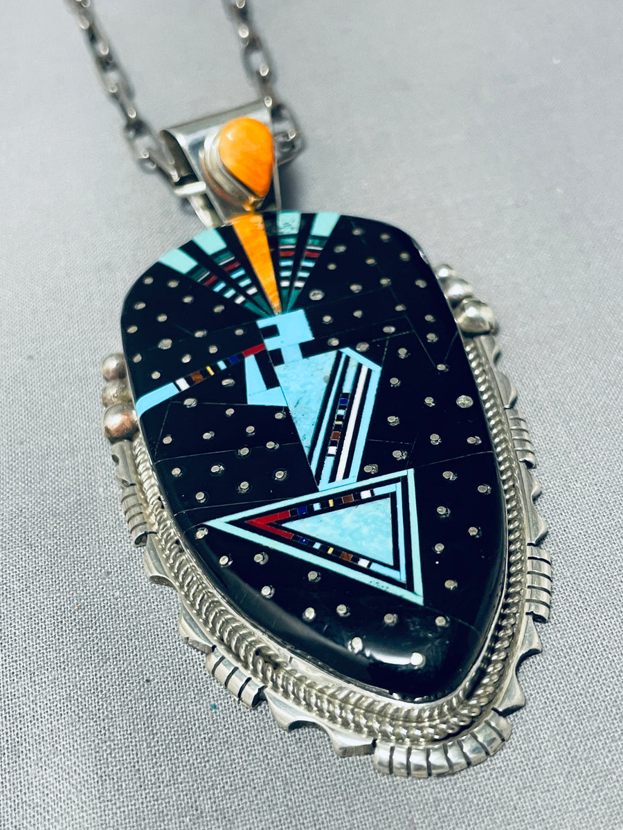 Flute Dancer Native American Navajo Turquoise Kachina Sterling Silver ...