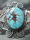 Fantastic Vintage Native American Navajo Red Mountain Turquoise Sterling Silver Bracelet Old-Nativo Arts