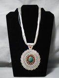 Unforgettable Vintage Native American Navajo Royston Turquoise Sterling Silver Necklace-Nativo Arts