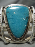 Incredible Vintage Native American Navajo Carico Lake Turquoise Sterling Silver Bracelet Old-Nativo Arts