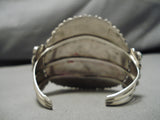 Huge Ray Tafoya Modernistic Native American Navajo Turquoise Sterling Silver Bracelet Cuff-Nativo Arts