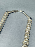 Rare Signed Vintage Native American Navajo Hand Hammered Sterling Silver Necklace-Nativo Arts