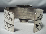 Incredible Vintage Native American Navajo Royston Turquoise Inlay Sterling Silver Bracelet-Nativo Arts