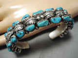 Incredible John Dick Vintage Native American Navajo Chunky Turquoise Sterling Silver Bracelet-Nativo Arts