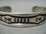 Important Vintage Native American Navajo Emerson Bill Sterling Silver Hand Tooled Bracelet-Nativo Arts