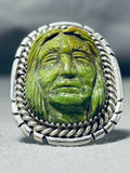 Native American Most Intricately Hand Carved Japser Sterling Silver Chief Ring-Nativo Arts