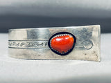 One Of The Most Unique Ever Vintage Native American Navajo Croal Sterling Silver Hinge Bracelet-Nativo Arts