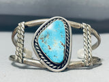 Eye Catching Vintage Native American Navajo Morenci Turquoise Sterling Silver Bracelet-Nativo Arts