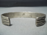 Important Vintage Navajo Sterling Silver Bracelet Native American Old-Nativo Arts