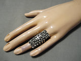 Towering Christian Cross Native American Navajo Sterling Silver Bead Ring-Nativo Arts